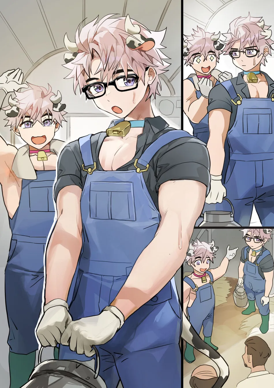 Nông dân chăn nuôi bò sữa Wei và Tao